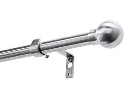Je nach design, kann sich die gardinenstange direkt unter der decke befinden oder nur ein kleines stück oberhalb des fensterrahmens. Gardinenstange Kugel Edelstahloptik O 16 Mm Ausziehbar 120 210 Cm Bei Hornbach Kaufen
