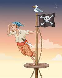 The Lookout. #pirate #illustration #illustrator #characterdesign #vector  #vectorart #vectorartist #freelanceillustrator #freelanceillustrators  #cartoon #pirates #seagull #childrensbookillustration #childrensillustrator
