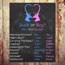 Buck Or Doe Gender Reveal Game Baby Shower Game Instant Download Print At Home Diy Gender Reveal Games Gender Reveal Party Games Gender Reveal Party