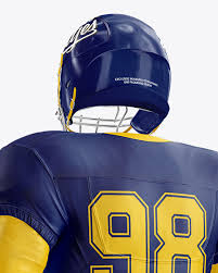 A awesome football soccer jersey mockup which you can use to showcase and present your custom jersey design of your. American Football Mockup Half Side View In Apparel Mockups On Yellow Images Object Mockups