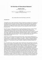 An Overview of Intercultural Research