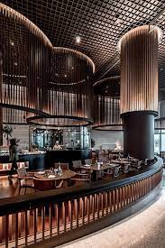 Modern empty night bar waiting for guests. Luxury Restaurants Restaurant Facade Luxury Bar Design Hotel Interior Design