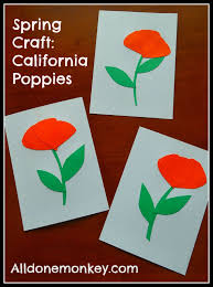 Spring Craft And Blog Hop California Poppies Naw Ruz All Done Monkey Spring Crafts Poppy Craft Spring Crafts For Kids