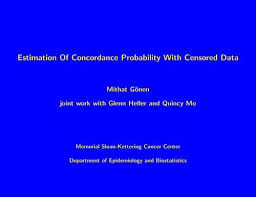 Estimation Of Concordance Probability With Censored Data