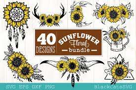 You can download them and then use digital cutting machines such as a silhouette or cricut to create stunning projects instantly. Sunflower Frames Svg Bundle 40 Designs 563032 Cut Files Design Bundles