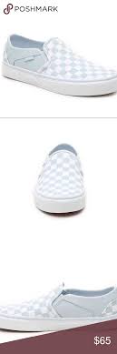 Asher Baby Blue Checkered Vans Vans Blue Checkered Vans Classic Slip On Sneaker