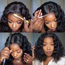 Brenda Center Part Fashion Wavy Lob Lace Front Virgin Human Hair Wig Front Lace Wigs Human Hair Wig Hairstyles Remy Human Hair Wigs