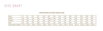 Size Charts For Casablanca Bridal