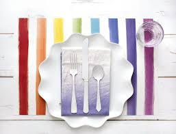 Bring A Festive And Colorful Look To Your Table Setting With The Painted Stripe Placemat Perfect For All Party Ta Placemats Striped Table Runner Paint Stripes