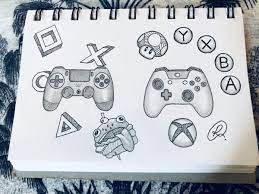 Ps4 Xbox Book Art Tattoo Sleeve Men Cool Drawings