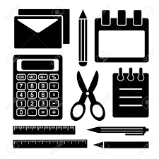 Check spelling or type a new query. Black And White Set Stationery Office Supplies Vector Illustration Royalty Free Cliparts Vectors And Stock Illustration Image 89012334