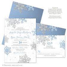 Winter Wedding Invitation Blue Silver Snowflake Flourish Snowflake Wedding Invitation Snowflake Wedding Blue Wedding Invitations