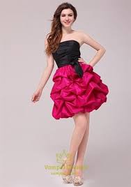 Hot Pink And Black Homecoming Cocktail Dresses Black Top Pink Bottom Prom Dress Junior Cocktail Dresses Short Cocktail Dress Cocktail Dress Prom