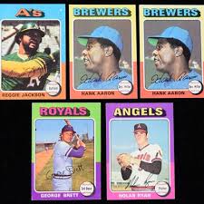 2012 topps mlb baseball exclusive huge 667 card factory set with two(2) bryce harper variation rookies & mike trout plus special willie mays chrome refractor! Large Lot Of 1 200 1975 Topps Baseball Cards Incl Barnebys