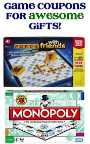 Game Coupons For Awesome Gifts 3 1 Words With Friends 3 1 Monopoly More Frugal Shopping Cheapskate Friend Activities