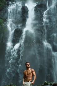 Water Healthy Man With Body Near Waterfall Healthcare Water Healthy Man Rela Ad Waterfall Healthcare Relaxing Body Healthy Man Water Waterfall