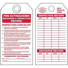 A properly working extinguisher could save a life, maybe even yours. Inspection Tag Seton