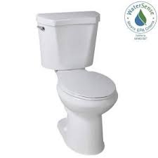 2 Piece 1 28 Gpf High Efficiency Single Flush Round Toilet In White Glacier Bay White Sink Modern Toilet