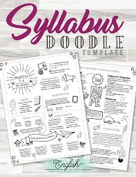Doodle Color Syllabus Template Google Drawings Middle School Syllabus Middle School Teachers Syllabus Template