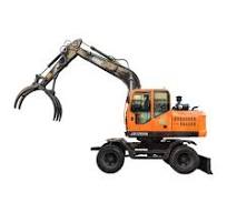 Material Handling Machine Wheel Grapple Excavator Orange ...