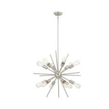 Patriot Lighting Oscar Satin Nickel 12 Light Chandelier At Menards