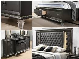 3 way touch led lighting in headboard & pedestal base. Madrid Dark Grey Storage Bedroom Set With Led Lights Product Furniture Store In Houston Best Furniture At Cheapest Prices In Houston Best Furniture At Cheapest Prices In Texas Big League Furniture