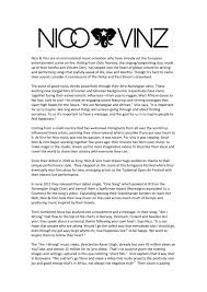 Nico Vinz Are An International Music Sensation Who Have