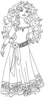 Princess Merida Brave Coloring For Kids Coloriage Coloriage Disney Coloriage Barbie