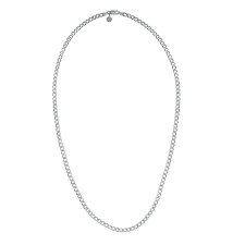 Shop chain necklaces | kay. Heavy Curb Chain Mens Silver A Heavyweight 4 7mm Wide Flat Link Necklace Edge Only Wolf Badger