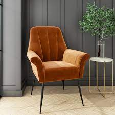 4.3 out of 5 stars 36. Burnt Orange Velvet Armchair With Black Legs Contemporary Paris Furniture123