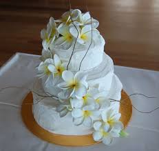 Pin By Floral Land On Frangipani Wedding Ideas Tropical Wedding Cake Flower Cake Cake Decorating Icing