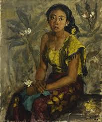 Sapto Hoedojo Gadis Bali 1954 Lukisan Galeri Indonesia