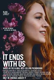 Starting Friday, August 30 through Tuesday September 3, we will have It  Ends With Us. Doors open at 7:30, previews at 7:45, feature at 8:00 and  will be out around 10:05. Then,