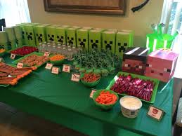 Minecraft Party Food Table Minecraft Party Food Minecraft Birthday Minecraft Party
