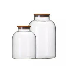 Canister with wood lid is a modern, sophisticated storage piece for your kitchen. China 1800 3200ml Borosilicate Glass Container Large Size Glass Storage Tank Jar With Sealed Bamboo Lid China Bamboo Lid Glass Jar And Large Size Glass Tank Price