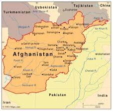 It includes country boundaries, major cities, major mountains in shaded relief, ocean depth in blue color gradient, along with many other features. Afghanistan Map Infoplease