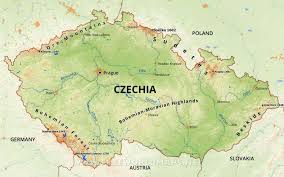 Administrative map of czech republic. Czechia Physical Map