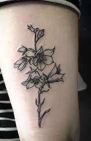 Dainty Tattoo Blackwork Bluebells By Susanna Working At Scratchline Tattoo Based In Kentish Town London Tattoos Bluebell Tattoo Belle Tattoo
