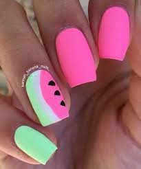 Watermelon Nails I M At Polishcon Right Now Product Watermelon Nails Watermelon Nail Art Pool Nails