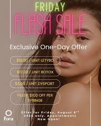 🚨 FRIDAY FLASH SALE ALERT! 🚨 One Day. Discounted Prices. Gorgeous  Results. This Friday, August 8th, we're bringing you an exclusive one-day  offer you won't want to miss: 💉 $10.00