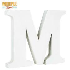 White Wooden Stand Alone Letter M 3 Wood Letters Lettering White Wood