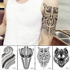 Tribal arm tattoos half sleeve. Tattoo Body Art Men Shoulder Tattoos Black Tribal Sleeve Tatoo Temporary Stickers For Man Boy Sleeve Tattoo Chest Sexy Decal Temporary Tattoos Aliexpress