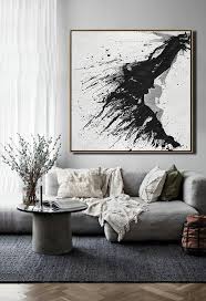 Hand painted and designed drip painting. Large Contemporary Art Acrylic Painting Minimalist Drip Painting On Canvas Black White Grey Original Modern Art