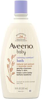 Moms trust aveeno ® baby daily care products because we use natural ingredients like oat that cleanse, calm and nourish your little one's skin. Amazon Com Aveeno Baby Calming Comfort Bath With Relaxing Lavender Vanilla Scents Hypoallergenic Tear Free Formula Paraben Phthalate Free 18 Fl Oz Pack Of 1 Health Personal Care