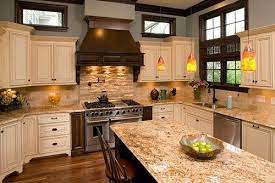 See more of this home here. Cream Cabinets Design Ideas Pictures Remodel And Decor Colorful Kitchen Backsplash Home Kitchens Kitchen Colors