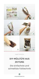 Diy Mulltute Aus Zeitung Die Einfachste Und Schnellste Falttechnik Bio Mullbeutel Falttechnik Selber Machen Hochzeit