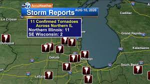 Derecho produced at least 16 tornadoes across eastern illinois and the chicago metroplex. Illinois Tornado Tornadoes Confirmed In Chicago Villa Park Lombard Wheaton Oak Forest Plainfield Ottawa During Derecho Nws Says Abc7 Chicago