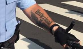 Wonderful german tattoo design on leg. Philadelphia Cop With Nazi Eagle Tattoo Is Cleared Daily Mail Online