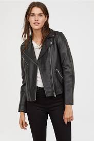 Leather Biker Jacket Black Ladies H M Us Leather Jacket Style Celebrities Leather Jacket Leather Jacket