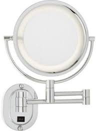 Lighted Wall Mounted Magnifying Mirrors For Bathrooms Google Search Wall Mounted Makeup Mirror Makeup Mirror Direct Lighting